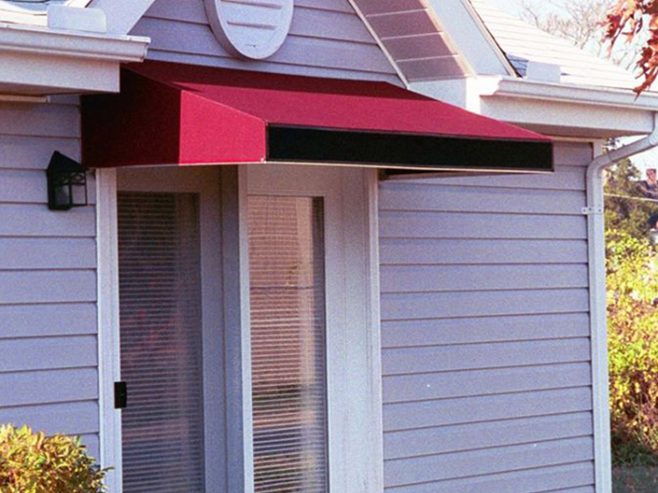 Red Awning over double doors